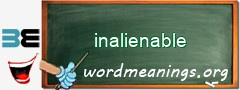 WordMeaning blackboard for inalienable